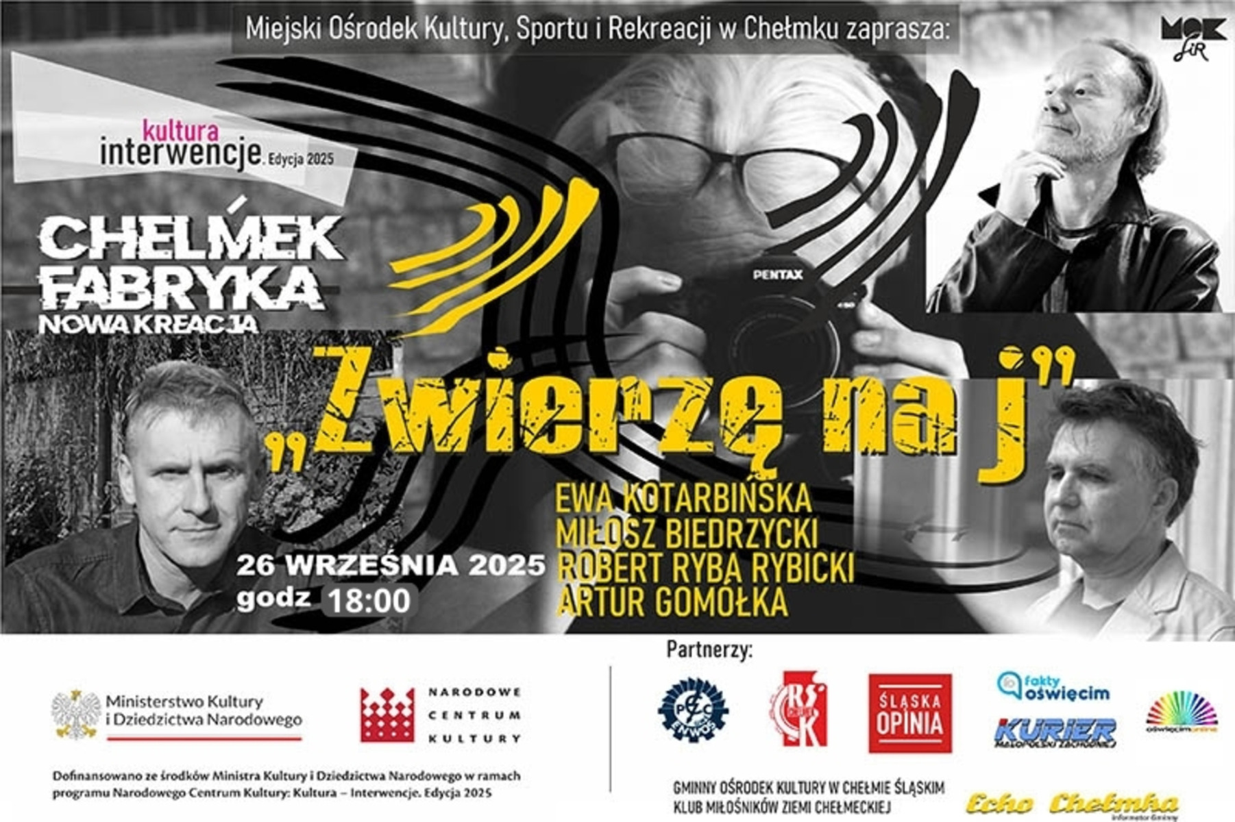 „Zwierzę na j” w Chełmku. Poezja, muzyka i obrazy spotkają się na scenie