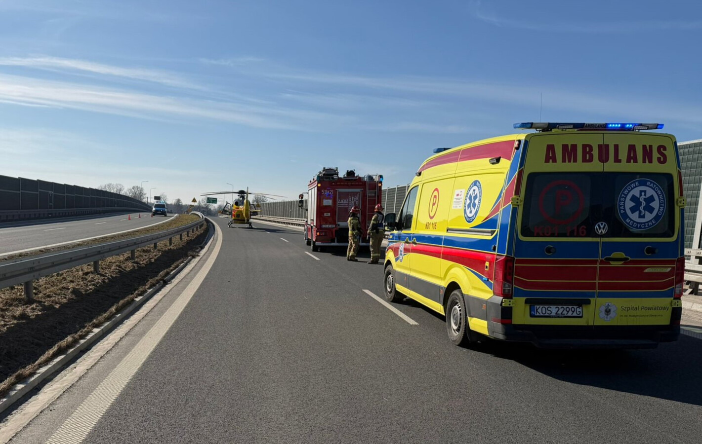 Wypadek na nowej trasie. Lądował śmigłowiec LPR