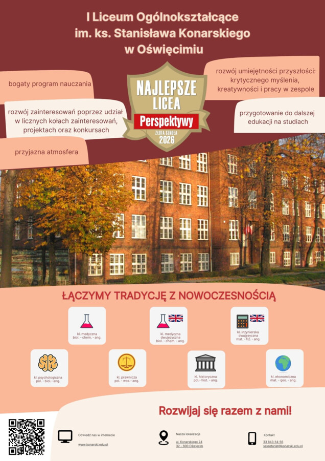 Konar zaprasza ósmoklasistów na dzień otwarty