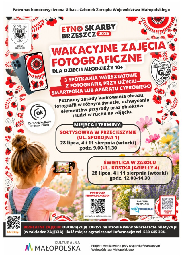 Wakacyjne warsztaty fotografii w gminie Brzeszcze
