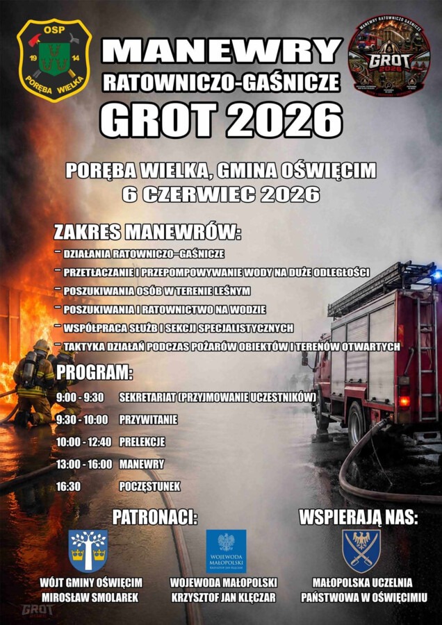 Strażacy będą ćwiczyć w Porębie Wielkiej