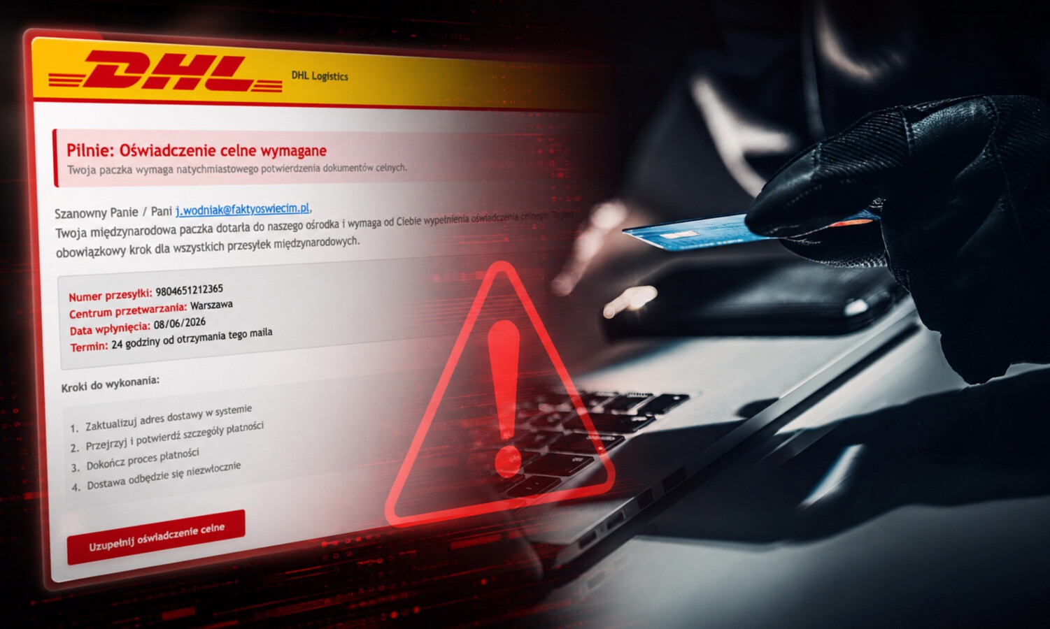 Fałszywy mail od DHL trafił do redakcji