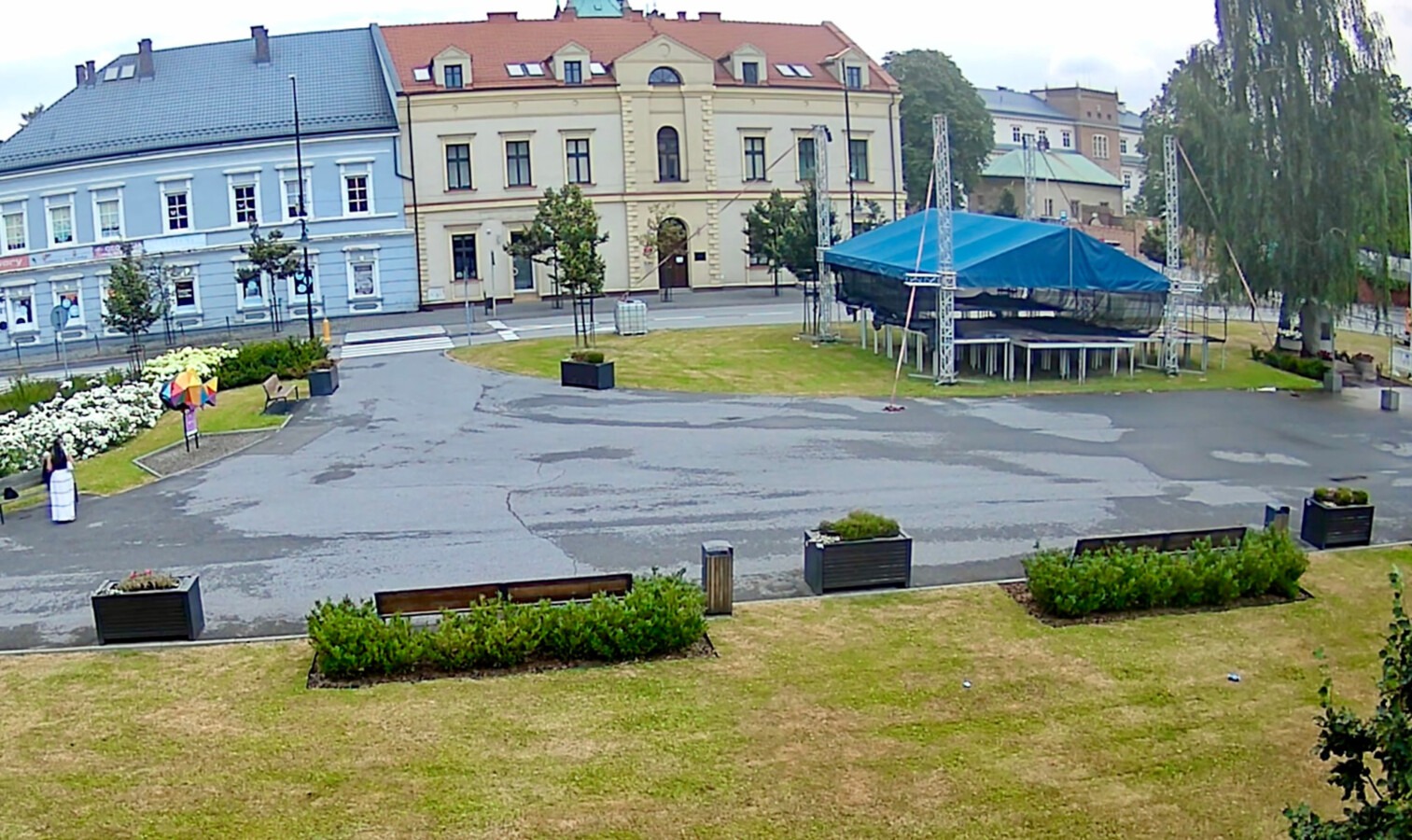 Rynek w Zatorze bez ruchu samochodów