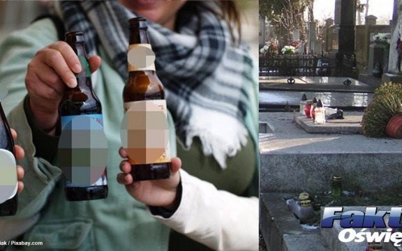 Na piwko wybrali się na cmentarz