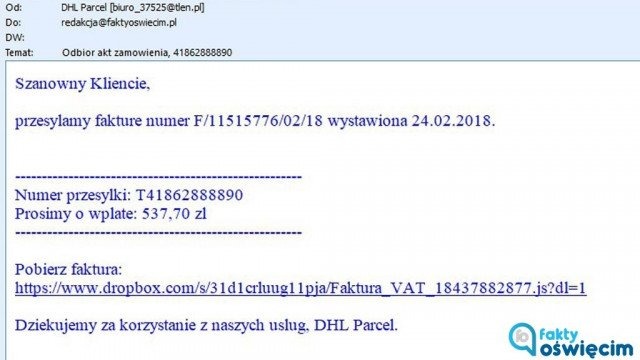 Internetowe oszustwo metodą „na DHL”