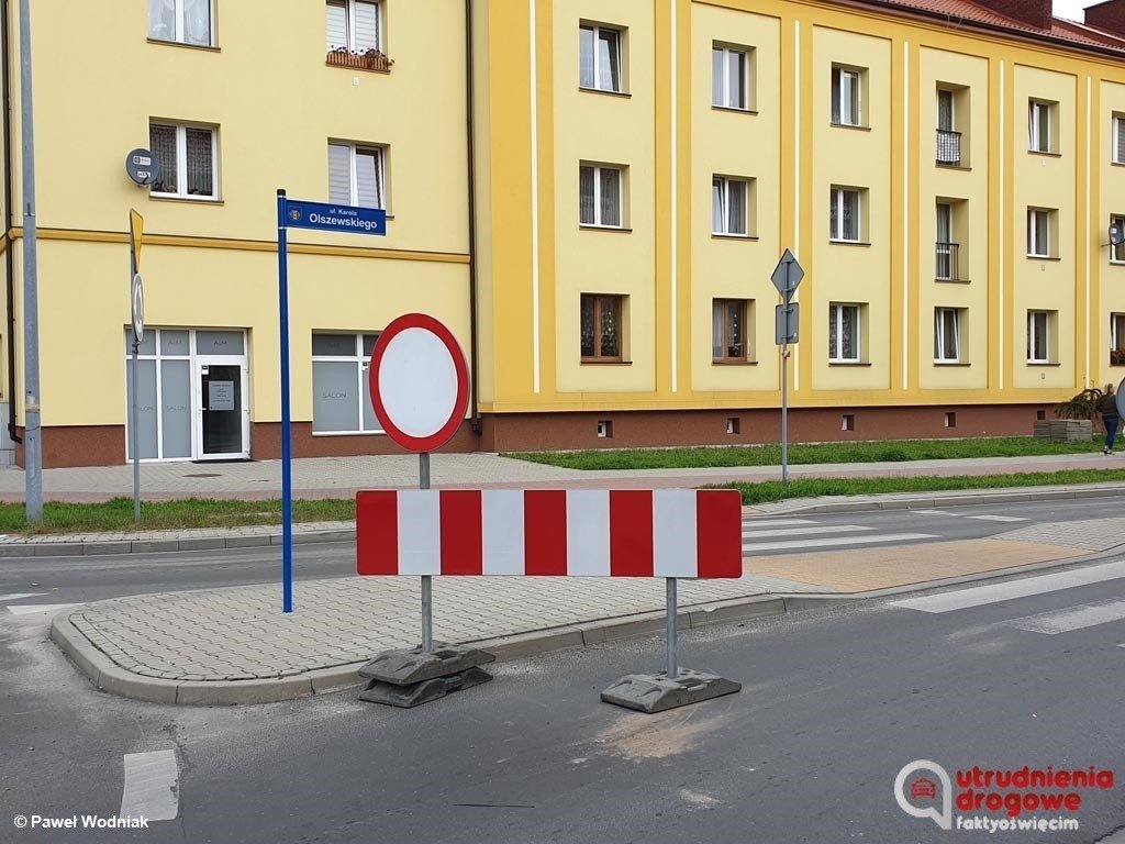 Część ulicy Olszewskiego całkowicie zamknięta