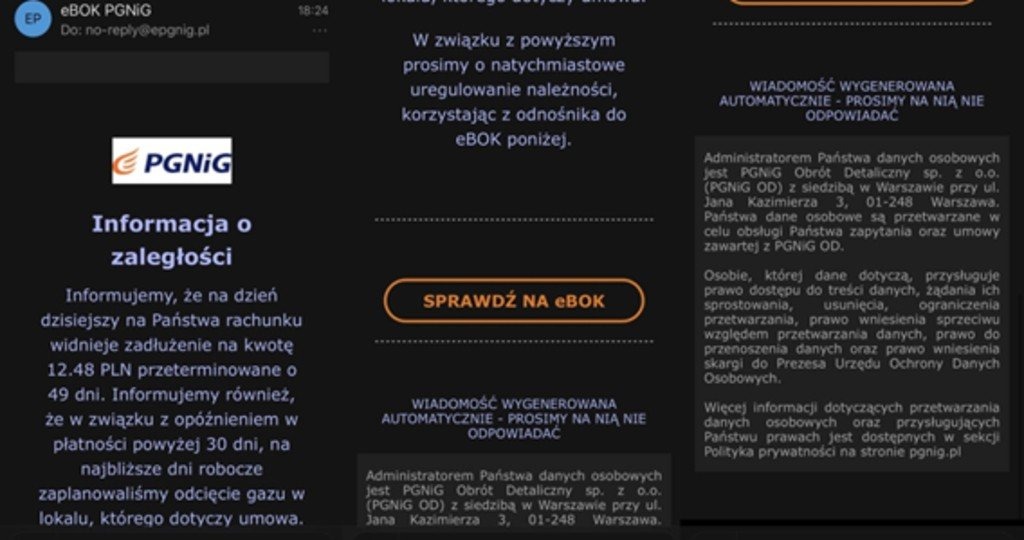 Uwaga na fałszywe smsy. PGNiG ostrzega klientów
