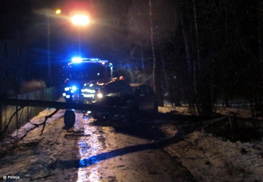 Uderzył w drzewo i uciekł. W chwili zatrzymania był pijany