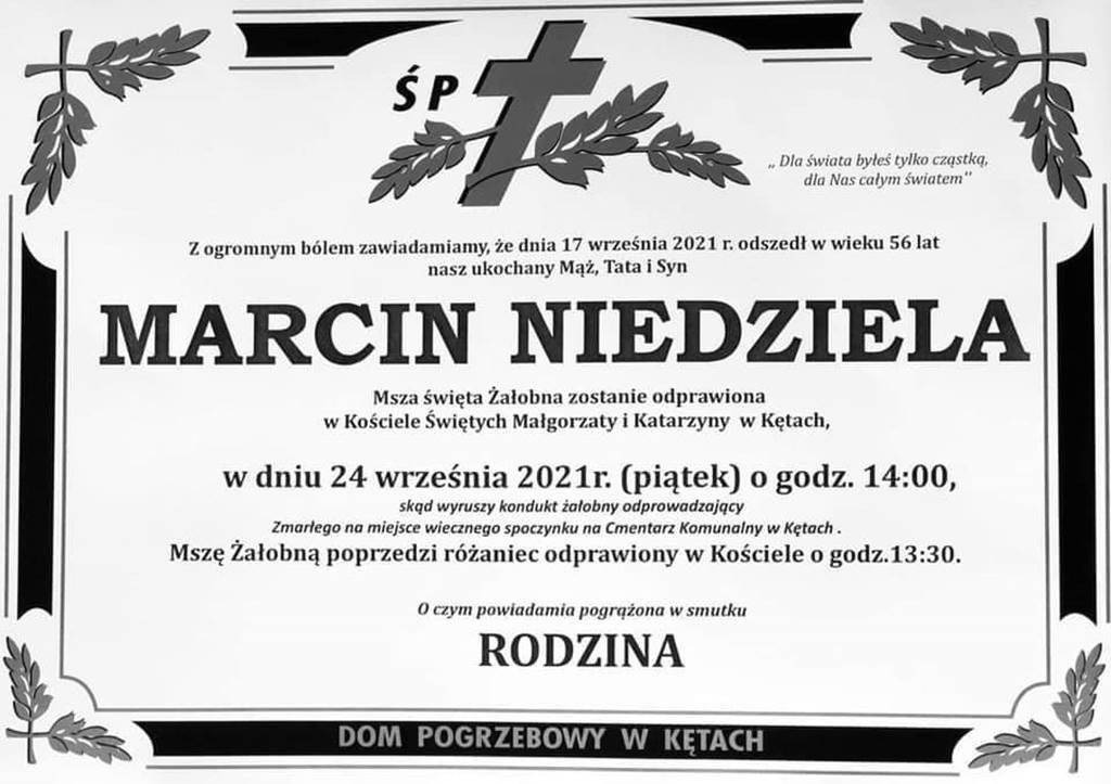 Ostatnie pożegnanie starosty Marcina Niedzieli w piątek