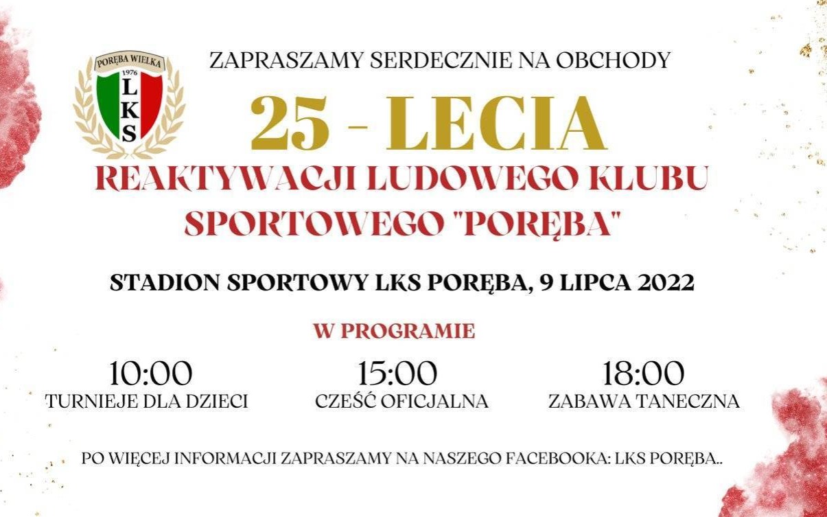 25-lecie reaktywacji LKS Poręba już w sobotę