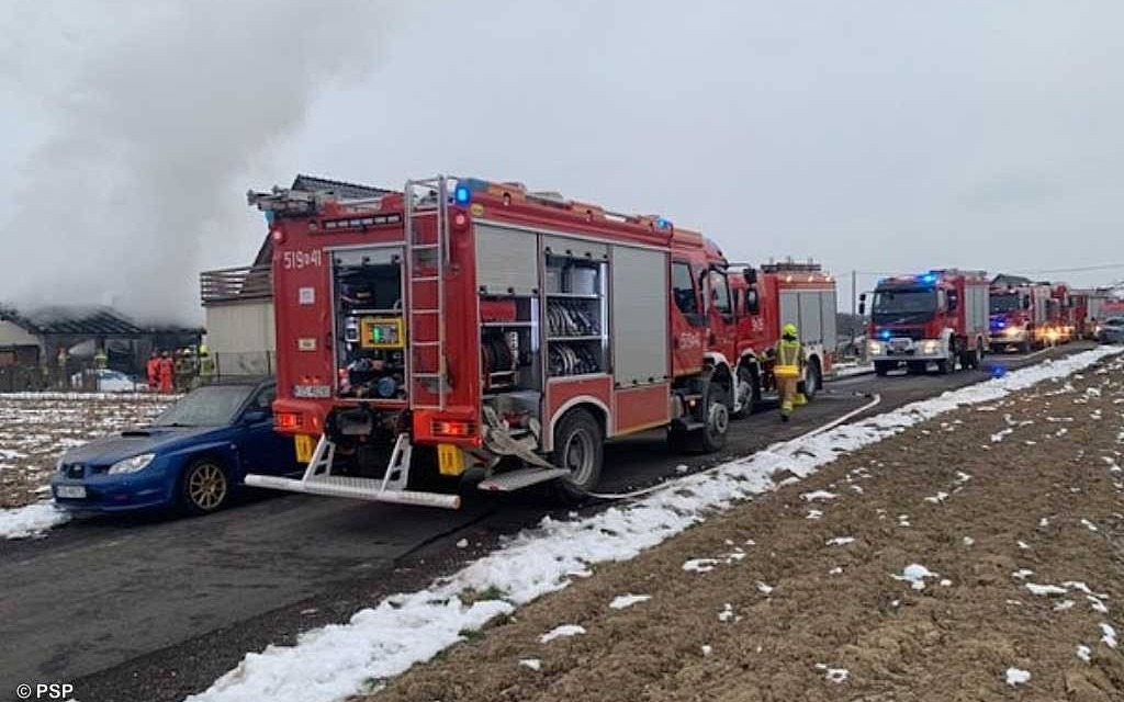 Pożar w Witkowicach. Ranny mężczyzna