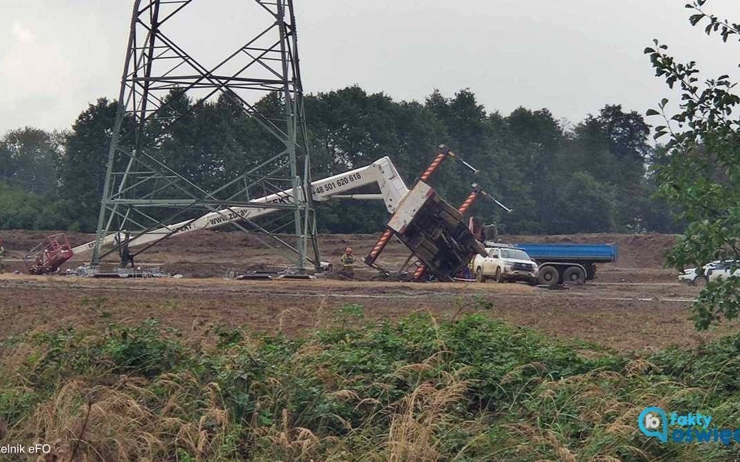 Wypadek na budowie obwodnicy – FOTO