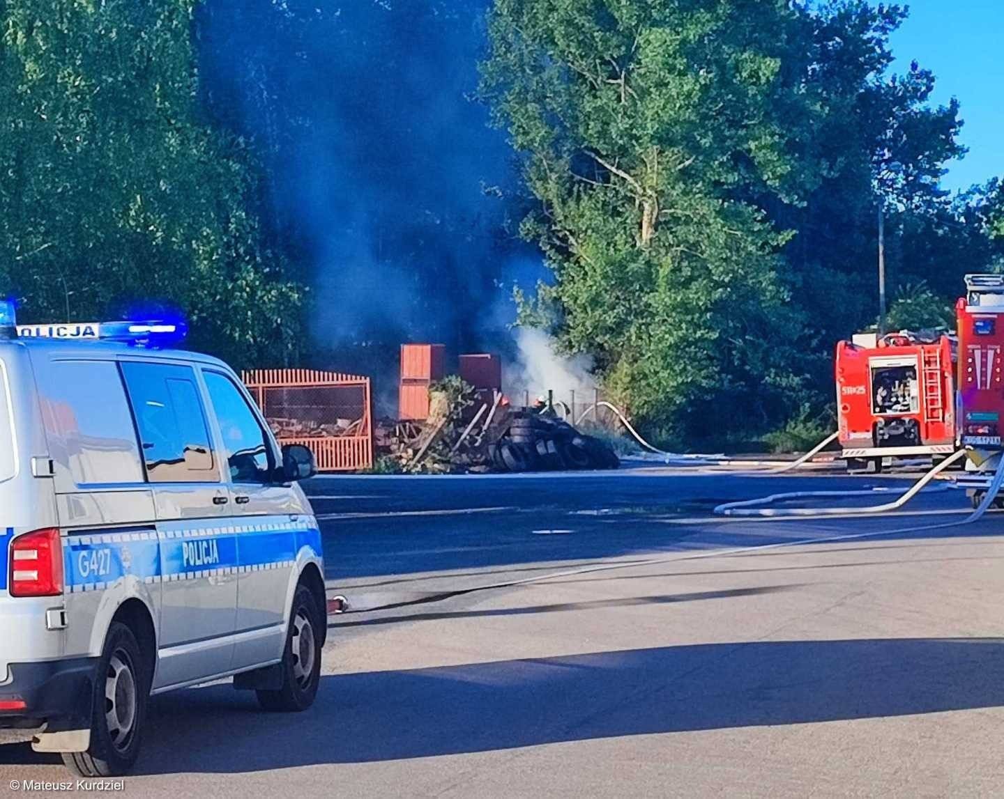 Pożar opon w Oświęcimiu – to mogło być podpalenie – FOTO
