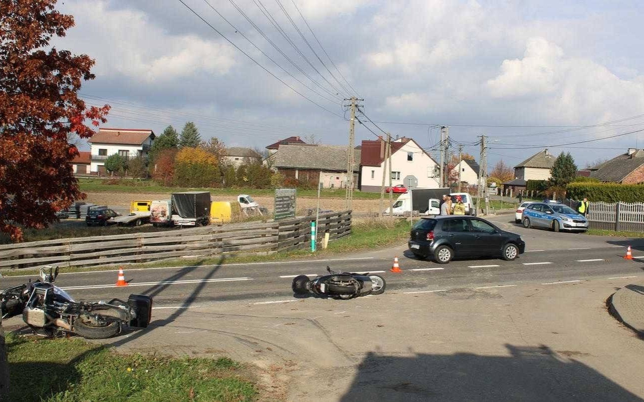 Motocyklista zderzył się z motocyklistką w Polance Wielkiej