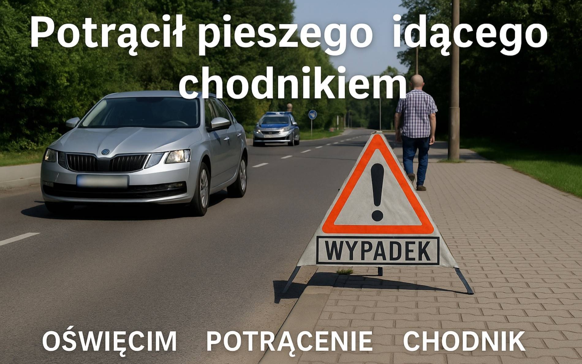 Potrącił pieszego idącego chodnikiem