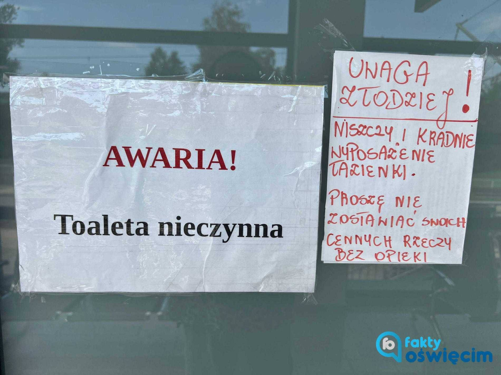 Wandal unieruchomił toaletę na dworcu kolejowym