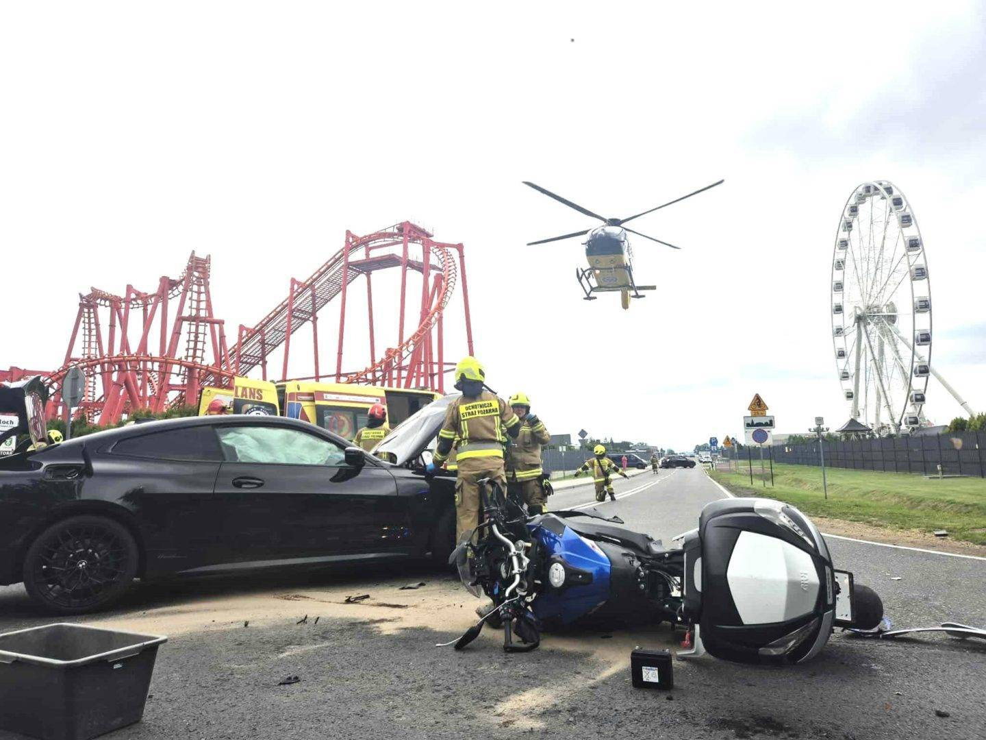 Bmw kontra bmw. Motocyklista wylądował w szpitalu – FOTO