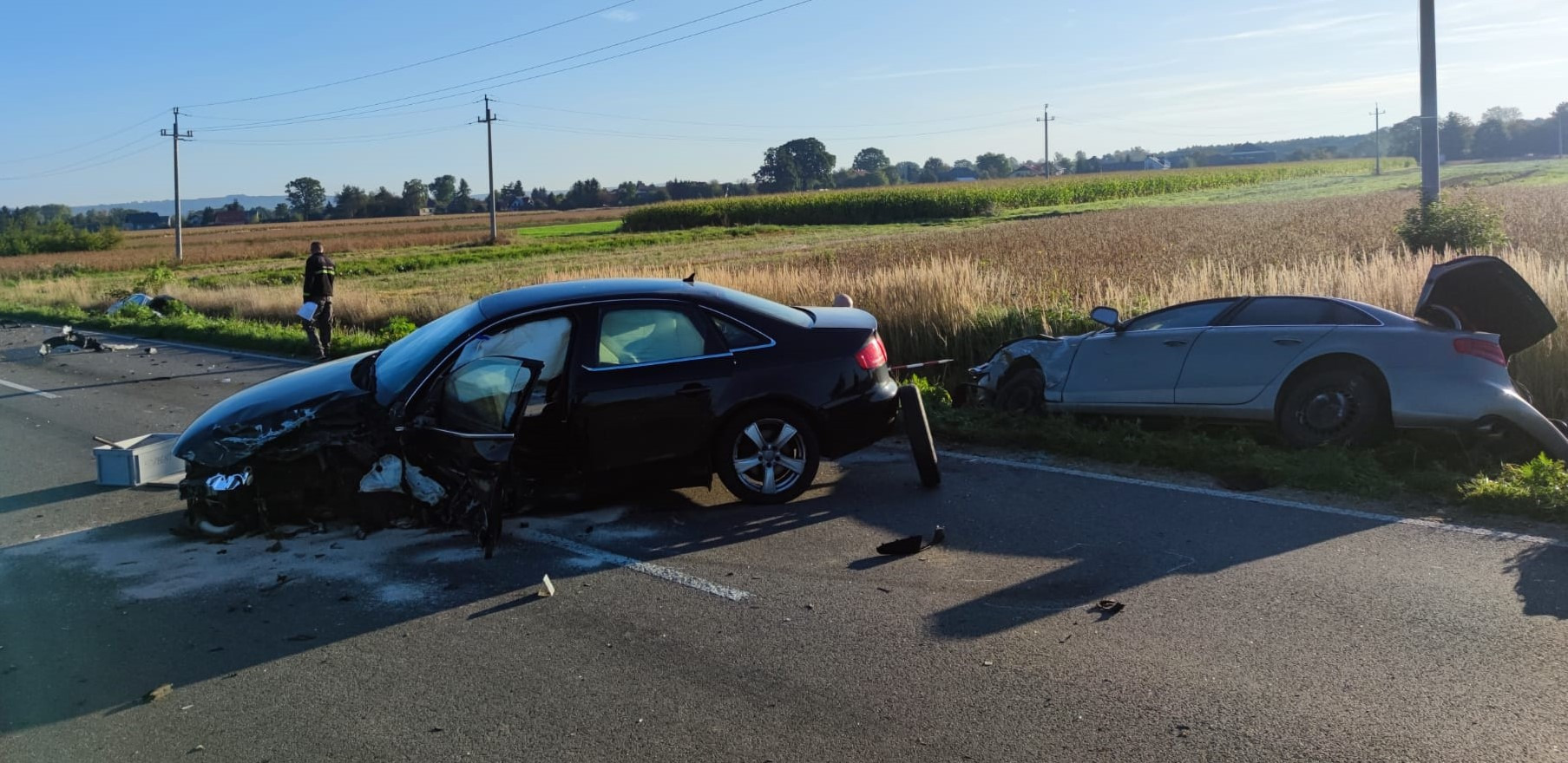 Karambol na obwodnicy Zatora! Dwie osoby w szpitalu po zderzeniu trzech aut