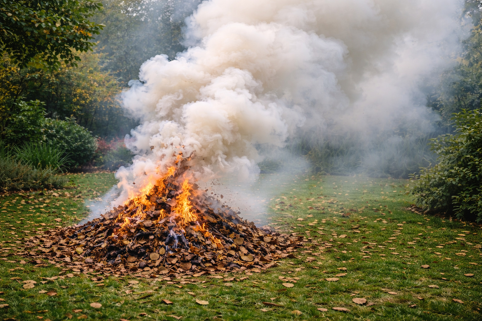 82-latka paliła liście w ogrodzie! Policja ugasiła ognisko i pouczyła. Grozi mandat 5000 zł