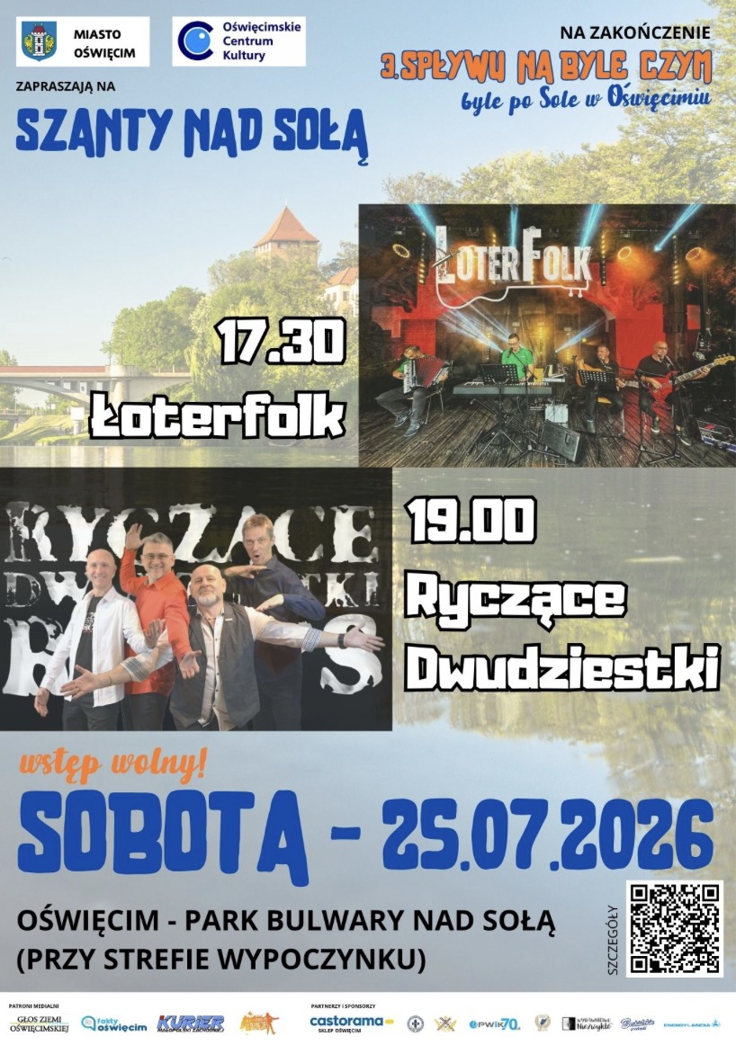Trzecia edycja Szant nad Sołą już 25 lipca w Parku Bulwary nad Sołą w Oświęcimiu. Zagrają Łoterfolk i Ryczące Dwudziestki
