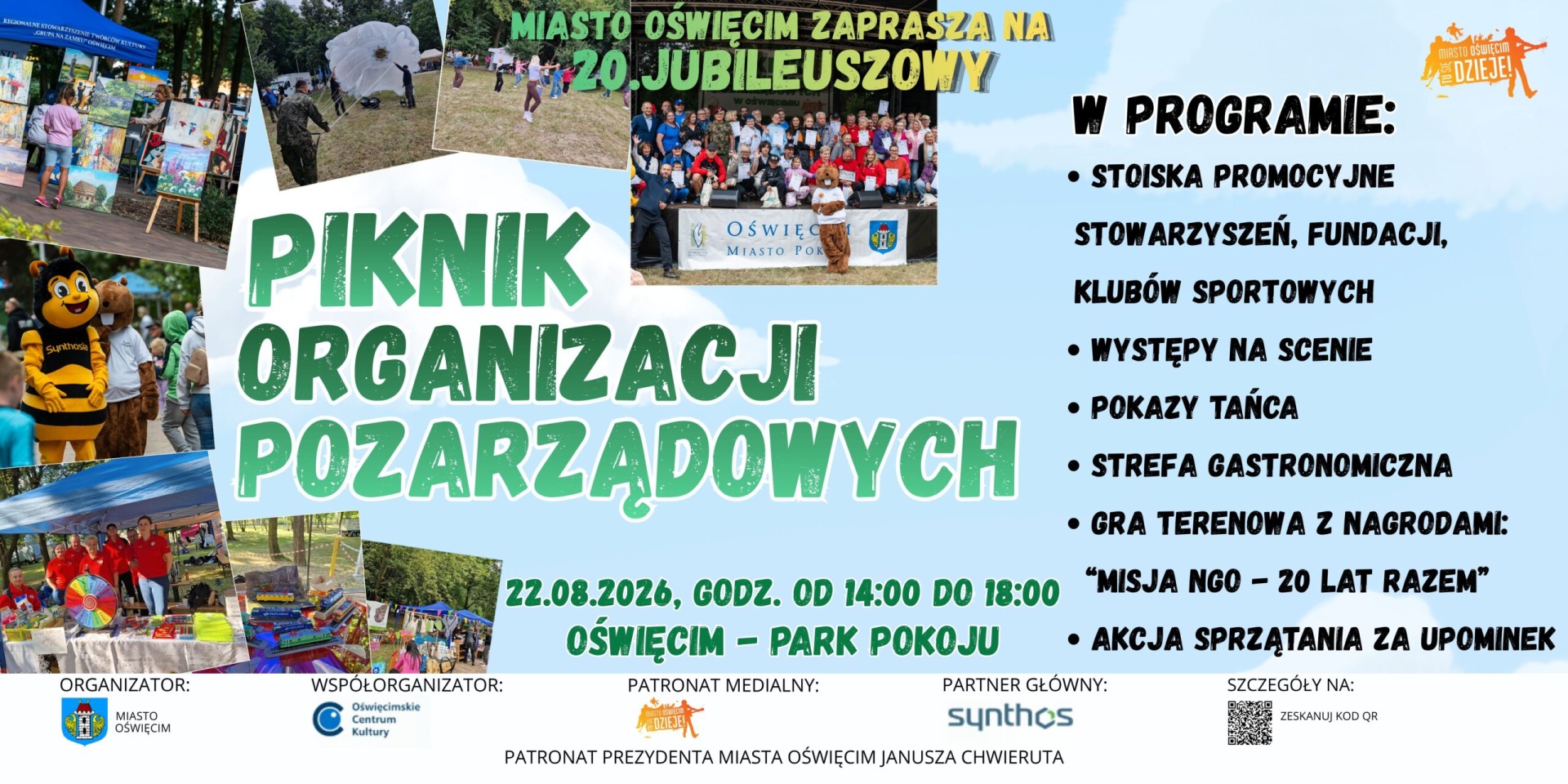 20. jubileuszowy Piknik Organizacji Pozarządowych w Parku Pokoju już 22 sierpnia
