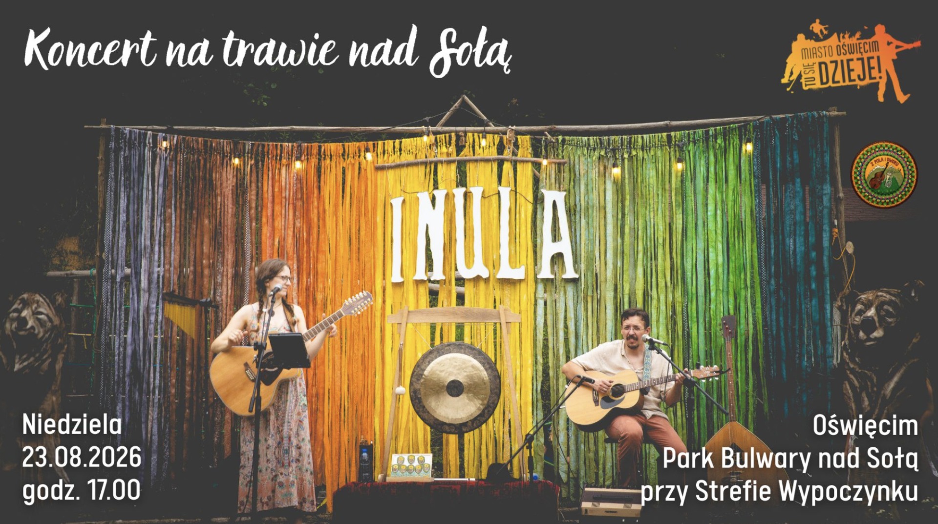 Duet Inula zagra koncert nad Sołą. Muzyka etno-folkowa w plenerze bez sceny