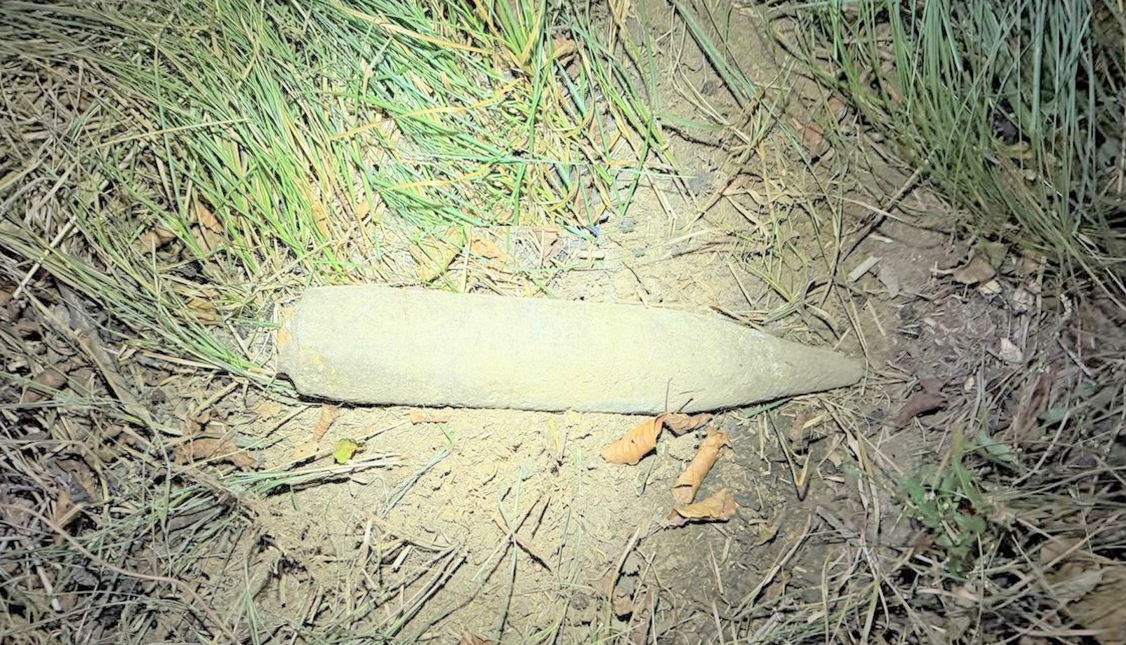 Grzybiarz znalazł pocisk artyleryjski w lesie w Pławach. Policja strzegła go przez dobę