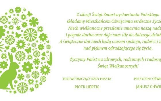 WIELKANOC. Życzenia prezydenta miasta Oświęcim