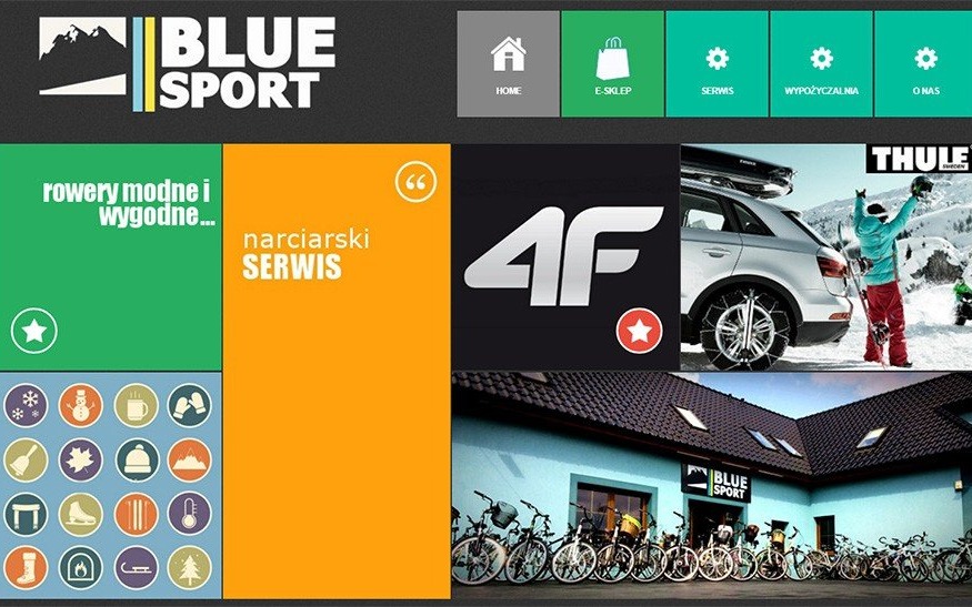 BLUE SPORT GROJEC. Akcesoria narciarskie: kije, gogle i kaski