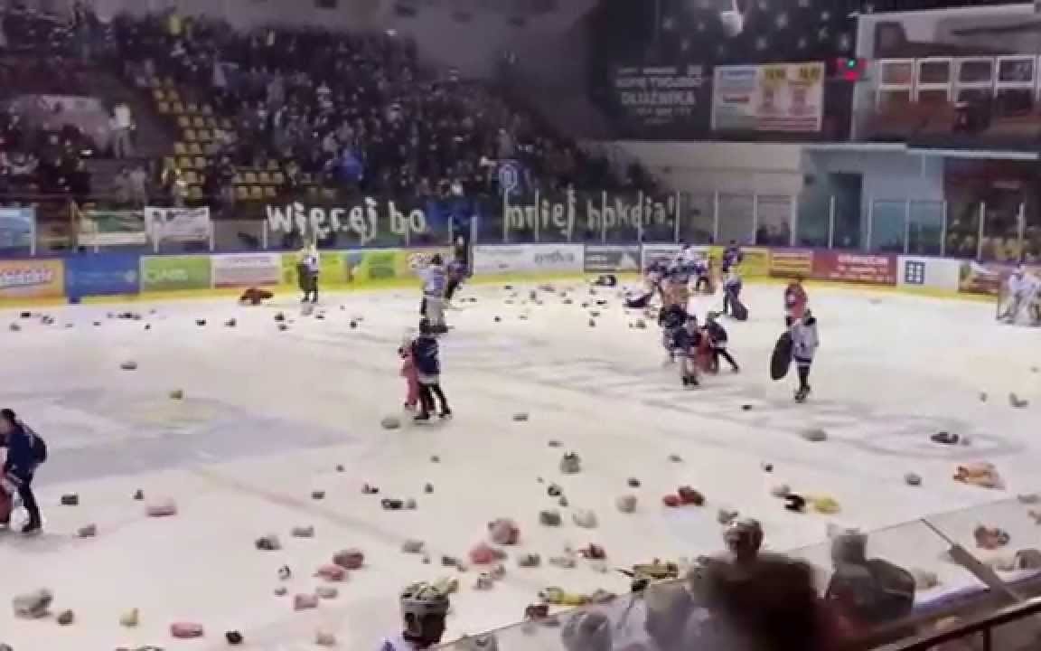 OŚWIĘCIM. Pluszowe misie wylądują na tafli - Teddy Bear Toss