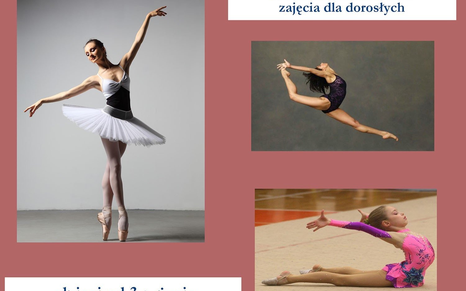 Balet, rytmika, jazz, gimnastyka artystyczna, taniec dla dorosłych! Zapisz się już dziś!