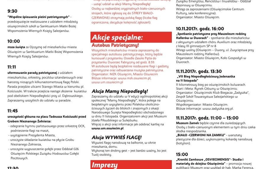 OŚWIĘCIM. 11 listopada 2018 – program