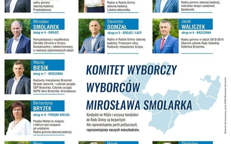 KWW Mirosława Smolarka – lista kandydatów do Rady Gminy Oświęcim