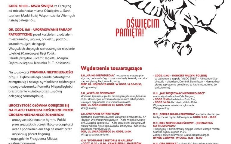 OŚWIĘCIM. 11 listopada 2018 – Narodowe Święto Niepodległości