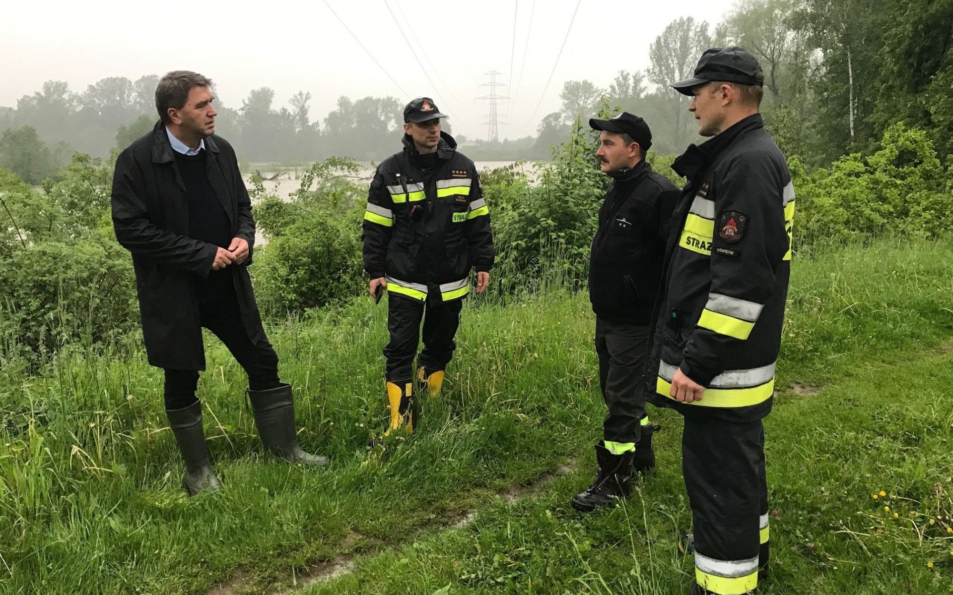 OŚWIĘCIM. Prezydent na wałach przeciwpowodziowych