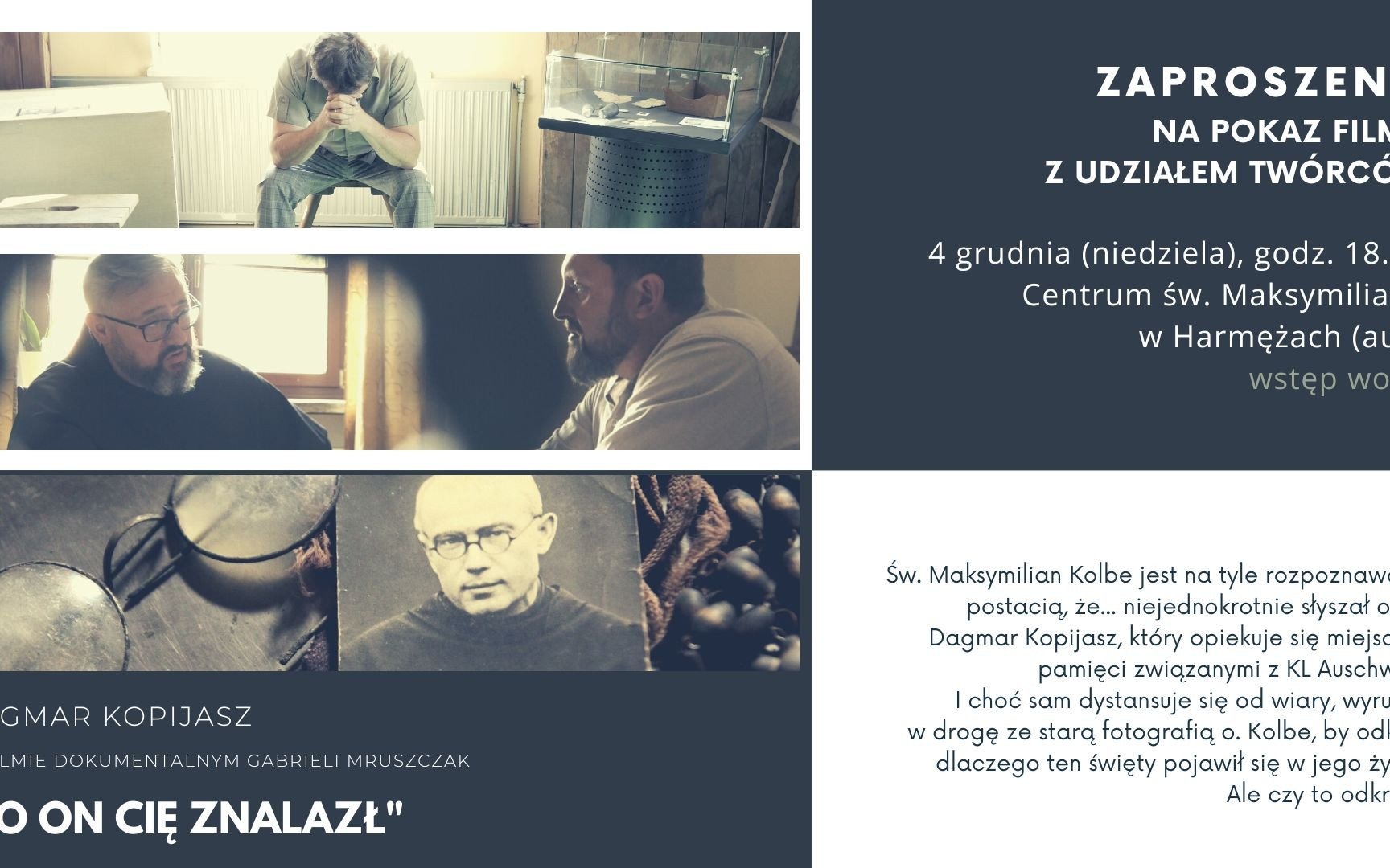 OŚWIĘCIM. Powstał film o poszukiwaniu śladów św. maksymiliana przez osobę niewierzącą