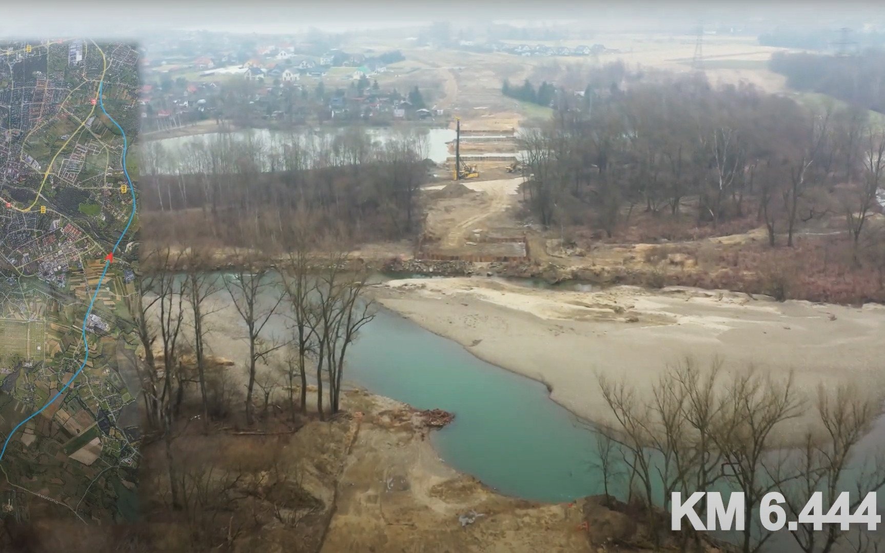 OŚWIĘCIM. Marcowy przelot dronem nad budową nowej obwodnicy Oświęcimia do drogi S1