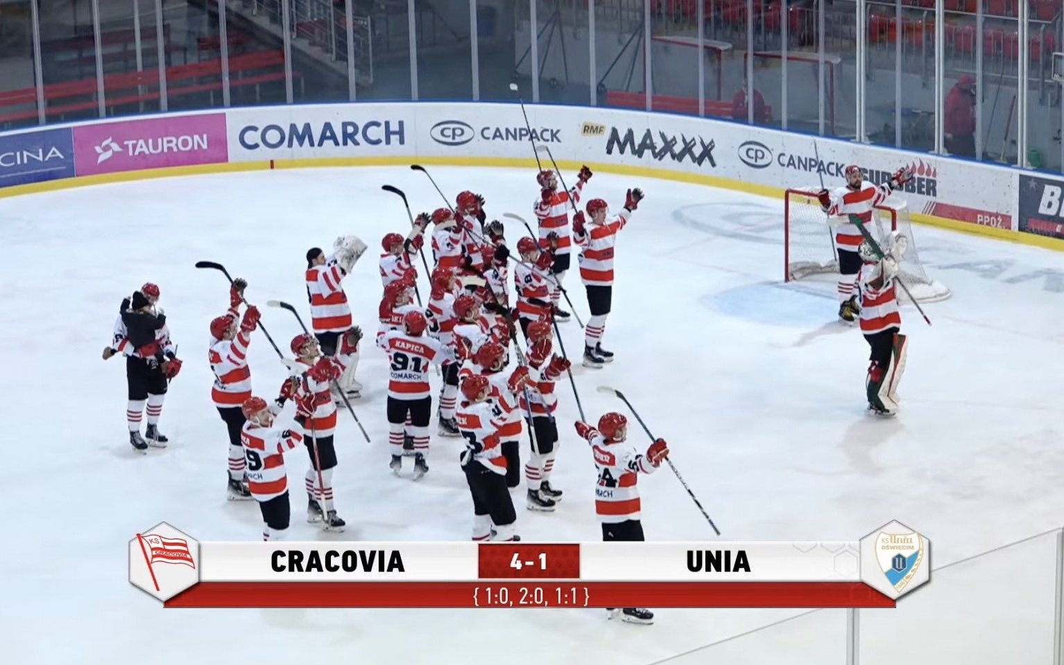 OŚWIĘCIM. Hokeiści Unii Oświęcim przegrali pod Wawele. Remis w serii