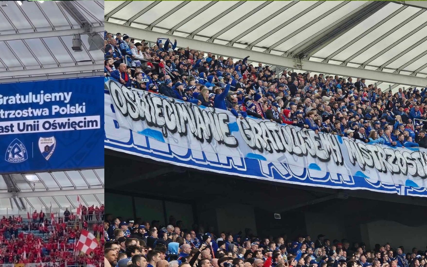 OŚWIĘCIM. Ruch Chorzów wraz z 50 tys. widzów pogratulowało hokeistom Re-Plast Unii Oświęcim