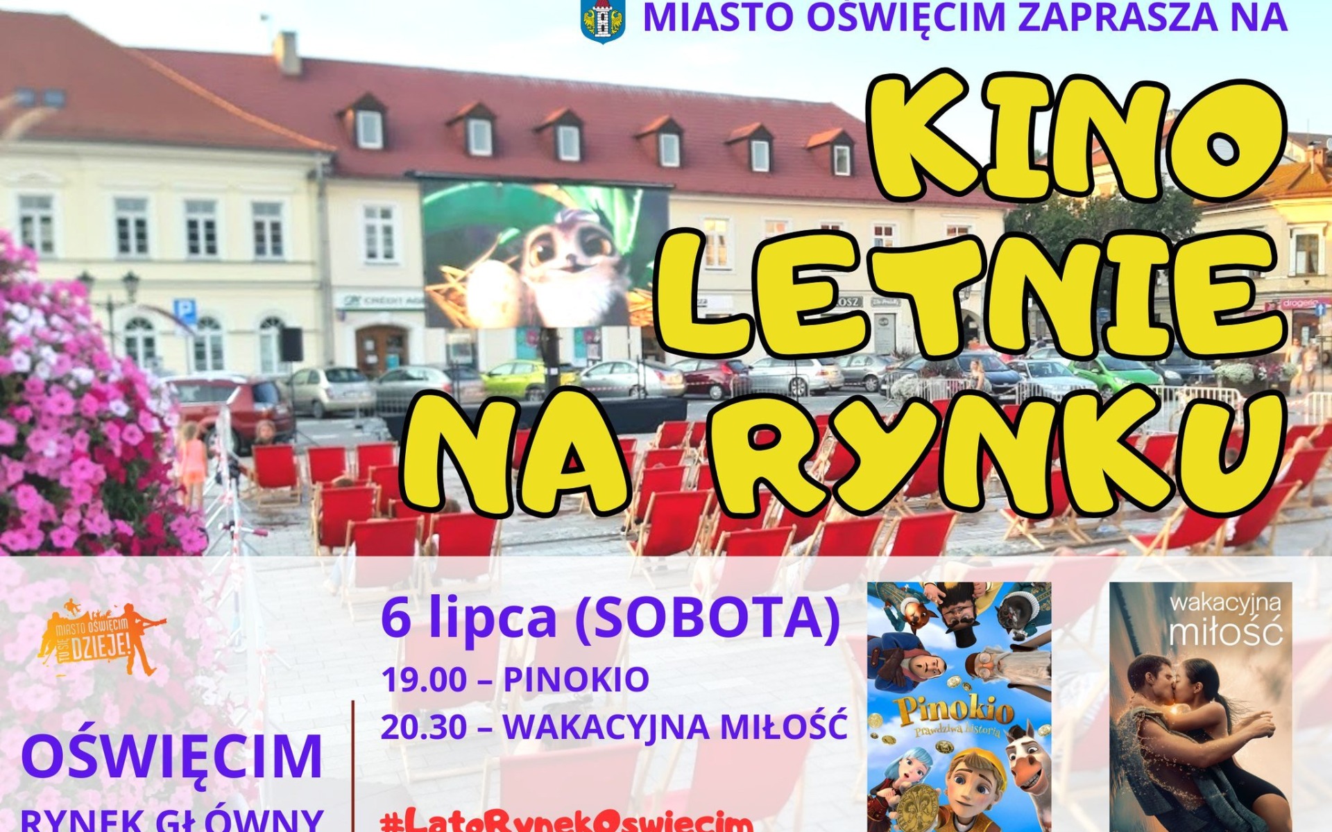Wakacyjne Kino Plenerowe na Rynku w Oświęcimiu