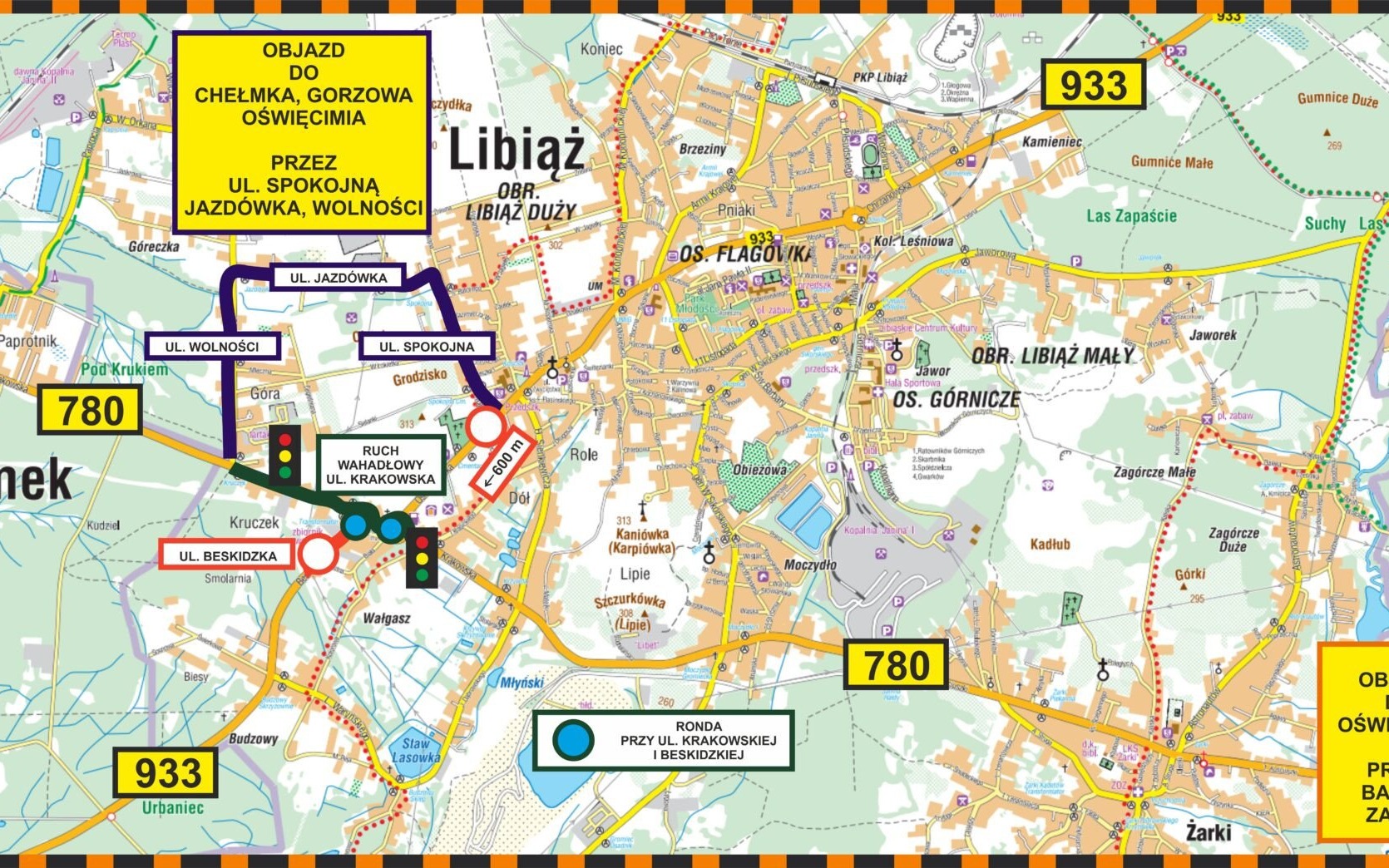 Przebudowa rond w Libiążu: zmiany w organizacji ruchu od 21 sierpnia