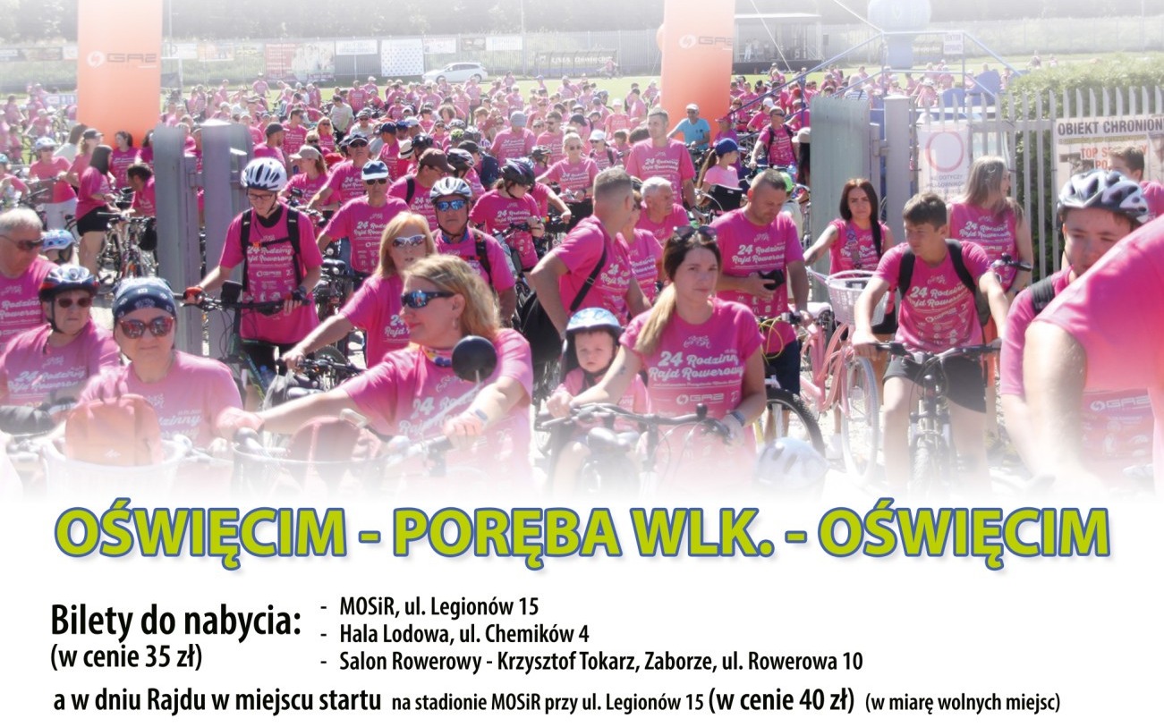 Rodzinny Rajd Rowerowy w Oświęcimiu już 21 czerwca! Koszulka, posiłek i emocje gwarantowane!