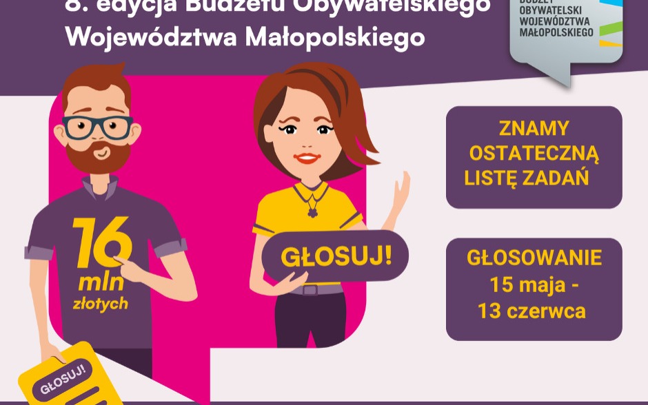 Zdecyduj, na co wydać 16 milionów! 8. edycja Budżetu Obywatelskiego Województwa Małopolskiego