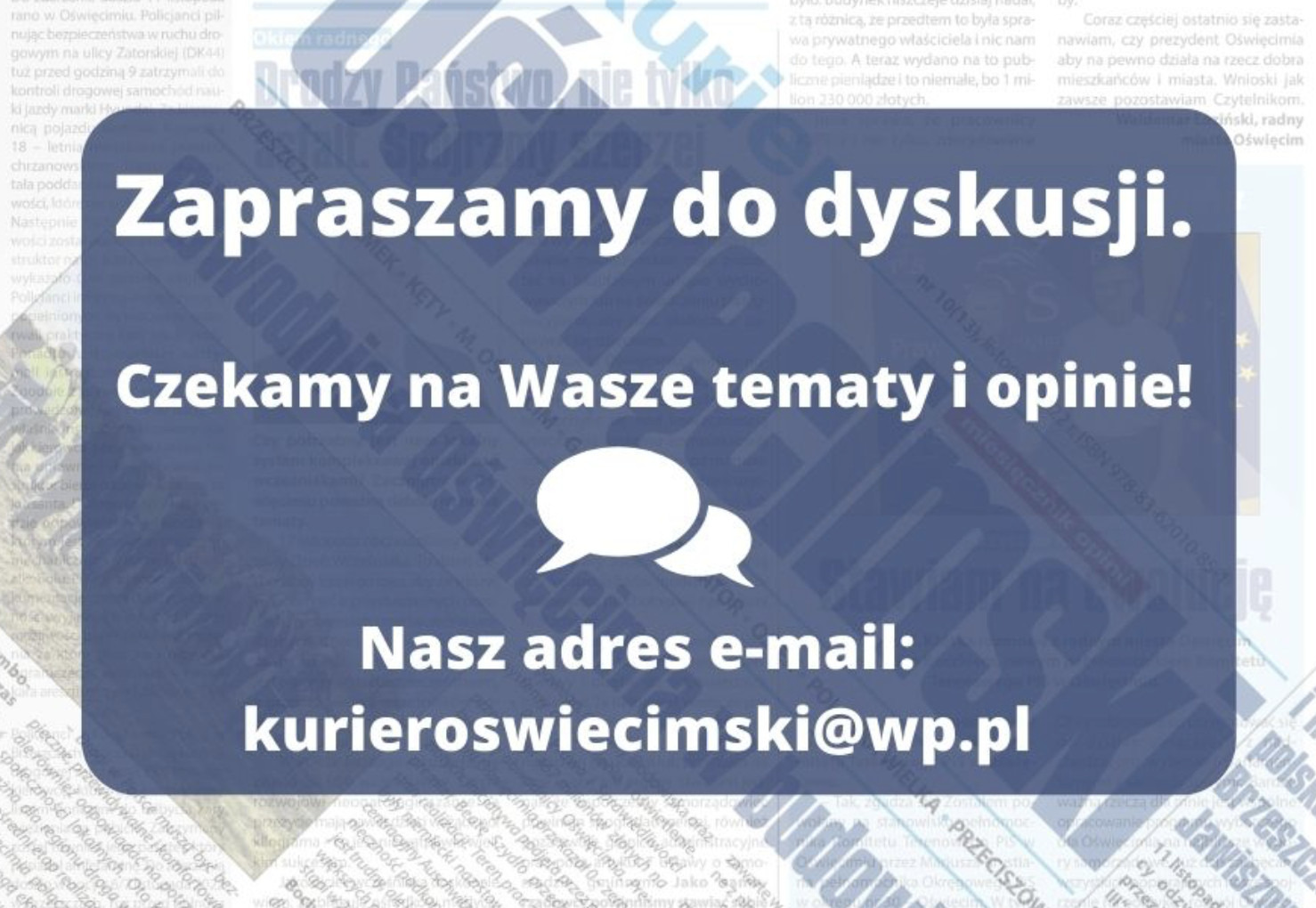 Twój głos w „Kurierze Oświęcimskim” – dołącz do lokalnej dyskusji!