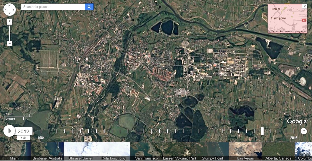 Oświęcim w ostatnich 32 latach - Google Timelapse