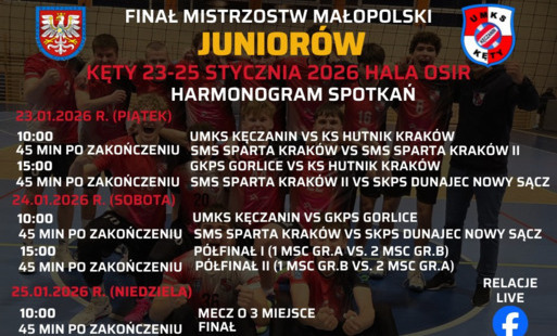 Juniorzy starsi UMKS-u Kęczanin rozpoczynają bój o Mistrzostwo Małopolski!