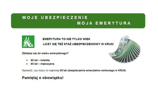 KRUS: Moje ubezpieczenie, moja emerytura