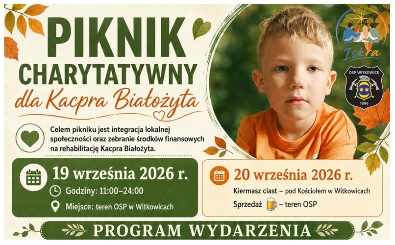 Witkowice: Piknik charytatywny dla Kacpra Białożyta