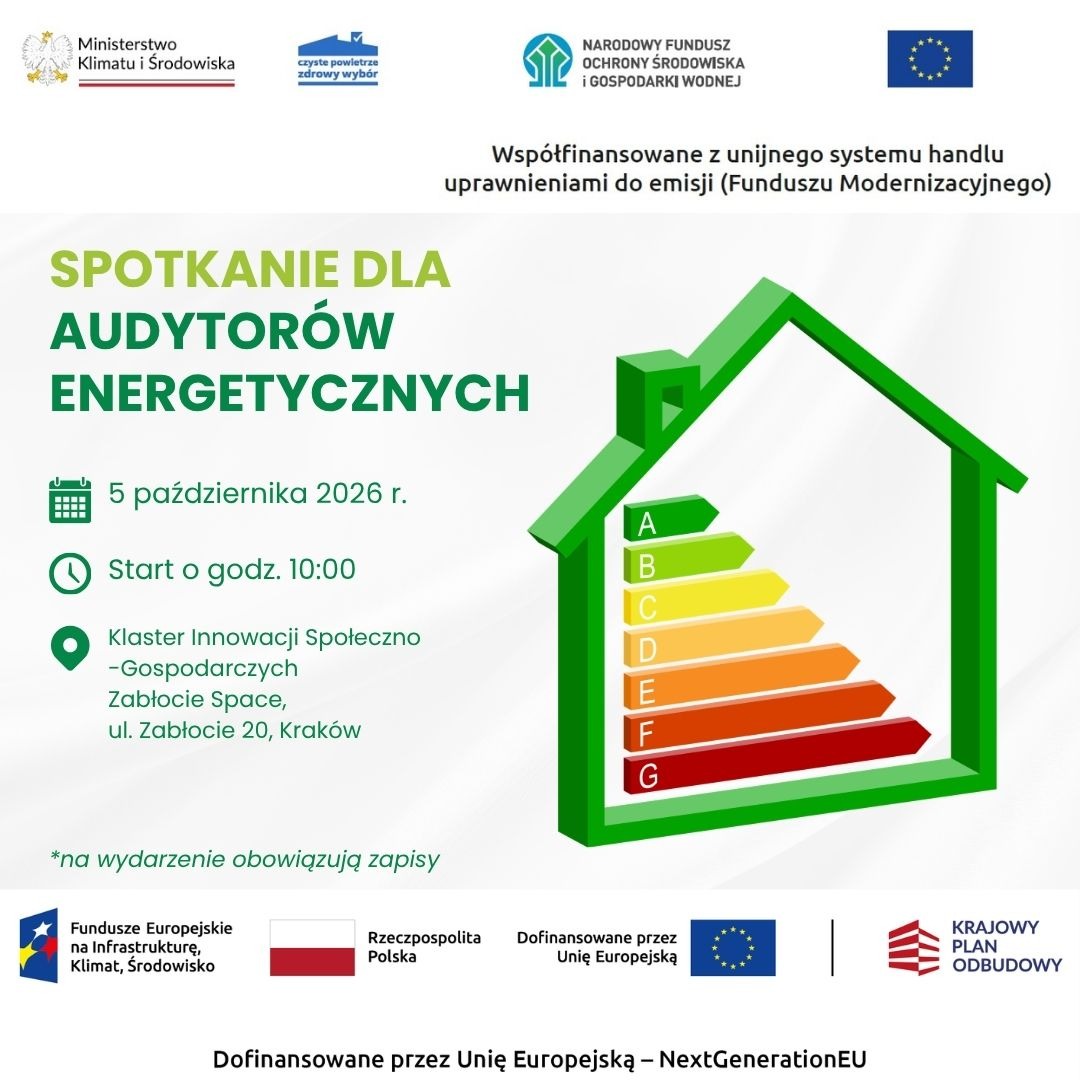 Spotkanie dla audytorów – „Audyty energetyczne w programie priorytetowym Czyste Powietrze