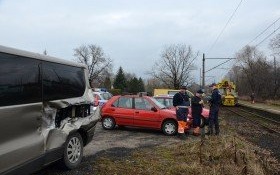 Kolizja na przejeździe kolejowym w Kętach-Podlesiu